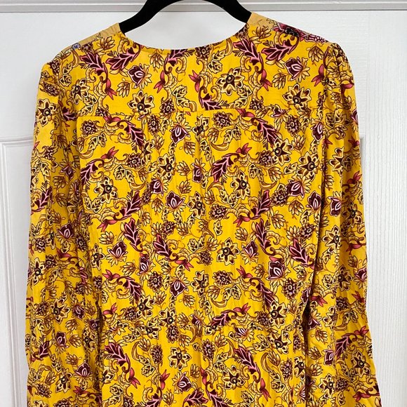 Long Sleeve Yellow Floral Maxi Dress from Shein with Purple Detail - Picture 11 of 14